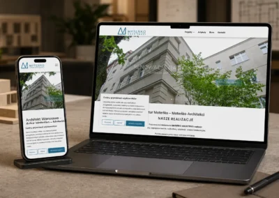 Mateńko Architekci — strona internetowa dla pracowni architektonicznej z Warszawy