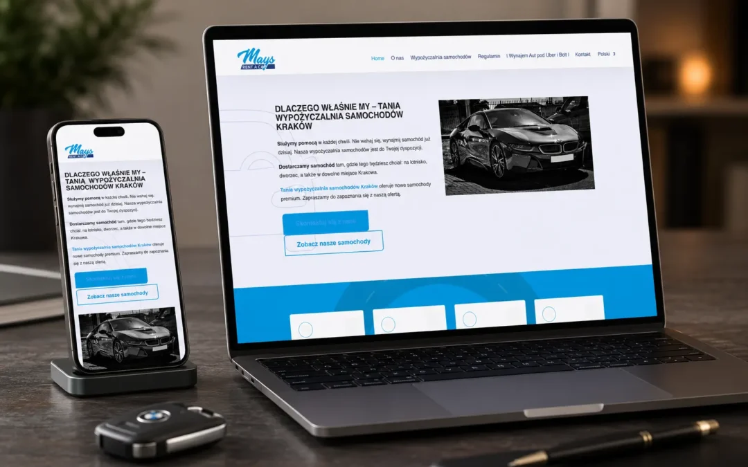 Mays Rent a Car — strona internetowa dla wypożyczalni samochodów w Krakowie