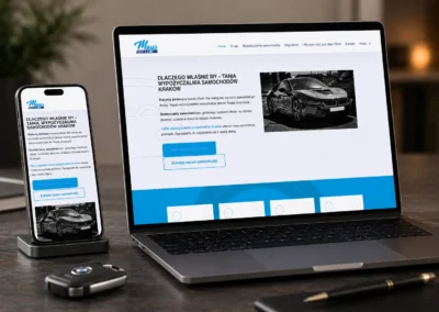 Mays Rent a Car — strona internetowa dla wypożyczalni samochodów w Krakowie