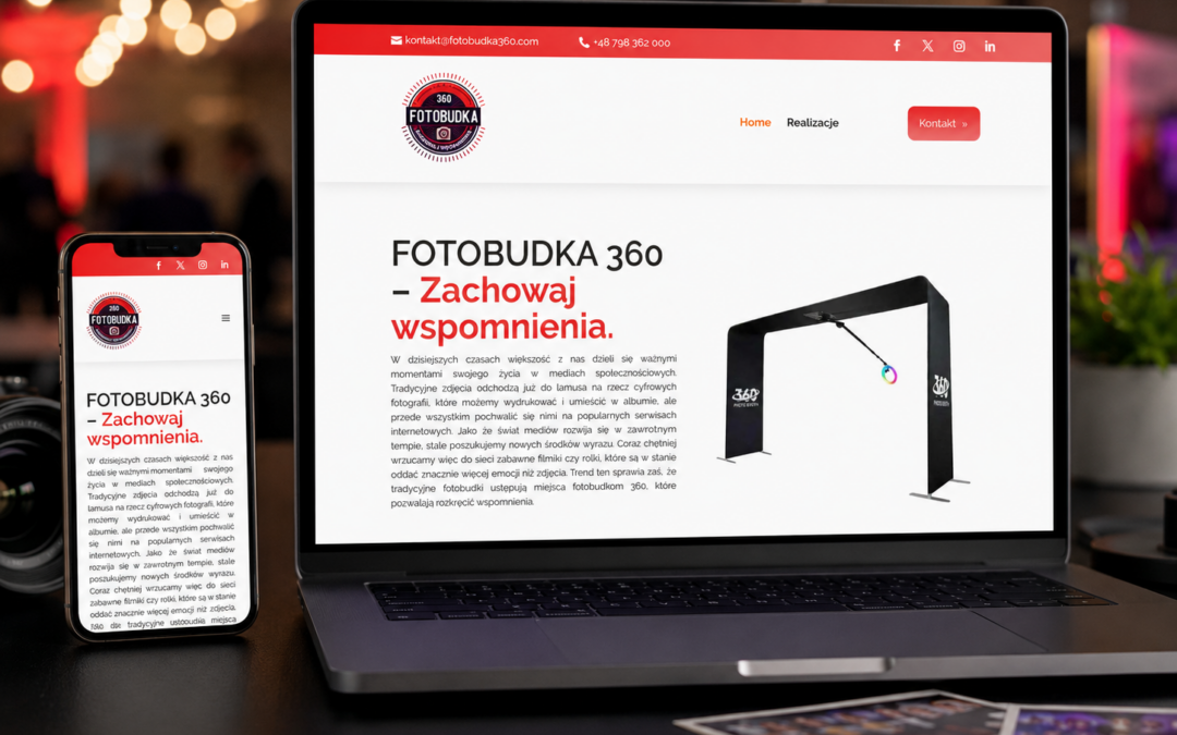 Fotobudka360.com — strona internetowa dla usługi fotobudki 360